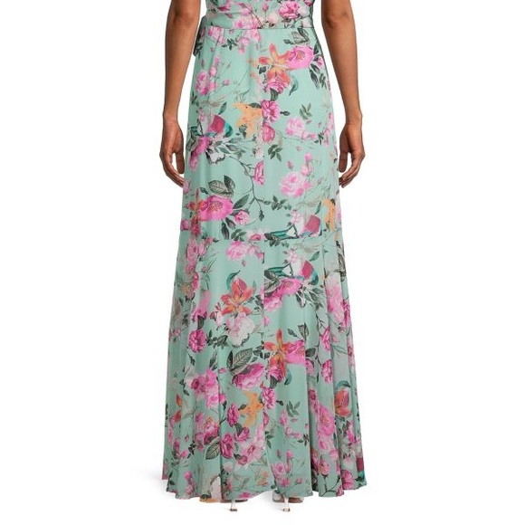 Eliza J Floral Faux Wrap Maxi Dress Sz 12 - Picture 7 of 16